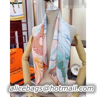 Buy Inexpensive Hermes Cheval Sirene Reversible Silk Square Scarf 90cm H3008 Pink 2023