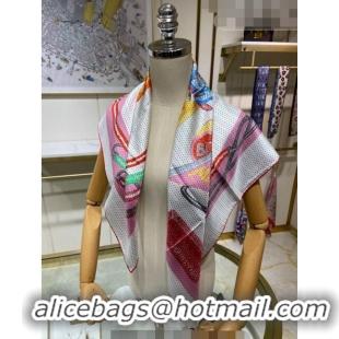 Super Quality Hermes Chevaloscope Neon Silk Square Scarf 90cm H3008 Pink 2023