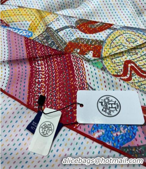 Super Quality Hermes Chevaloscope Neon Silk Square Scarf 90cm H3008 Pink 2023