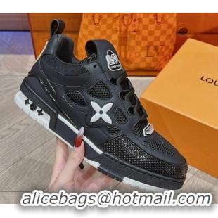 Good Looking Louis Vuitton LV Skate Sneakers in Leather and Mesh Black 801101