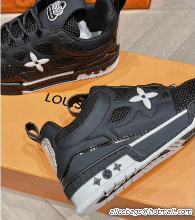 Good Looking Louis Vuitton LV Skate Sneakers in Leather and Mesh Black 801101