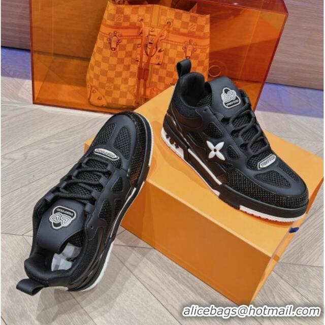 Good Looking Louis Vuitton LV Skate Sneakers in Leather and Mesh Black 801101