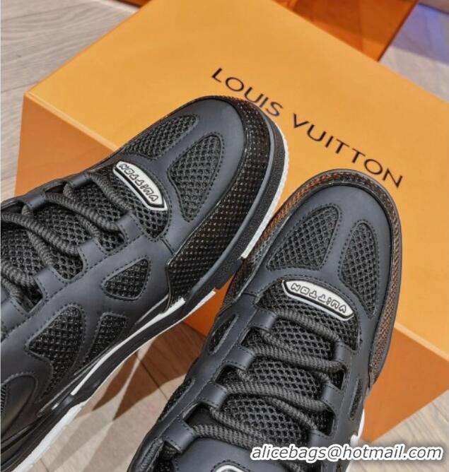 Good Looking Louis Vuitton LV Skate Sneakers in Leather and Mesh Black 801101