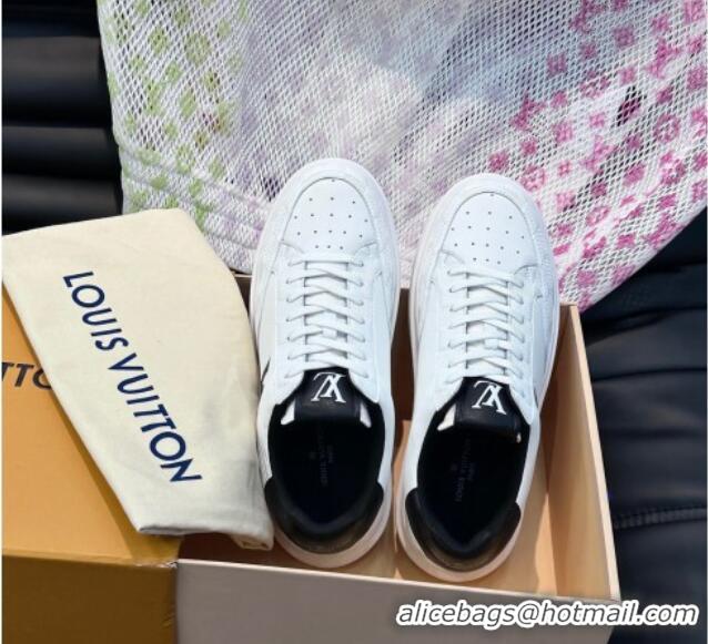 Discount Louis Vuitton Men's LV Beverly Hills Sneakers in Damier Leather White/Black 801103 