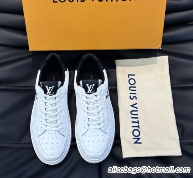 Discount Louis Vuitton Men's LV Beverly Hills Sneakers in Damier Leather White/Black 801103 