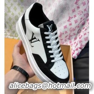 Top Grade Louis Vuitton Men's LV Beverly Hills Sneakers in Damier Leather Black/White 0801105