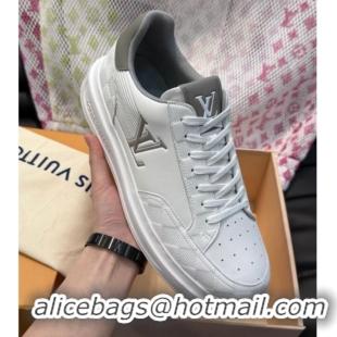 Best Price Louis Vuitton Men's LV Beverly Hills Sneakers in Damier Leather Grey 801106