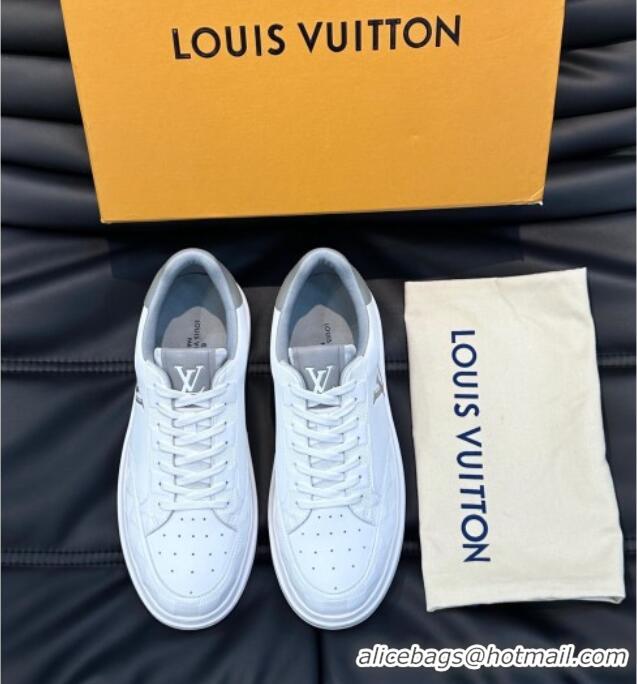 Best Price Louis Vuitton Men's LV Beverly Hills Sneakers in Damier Leather Grey 801106