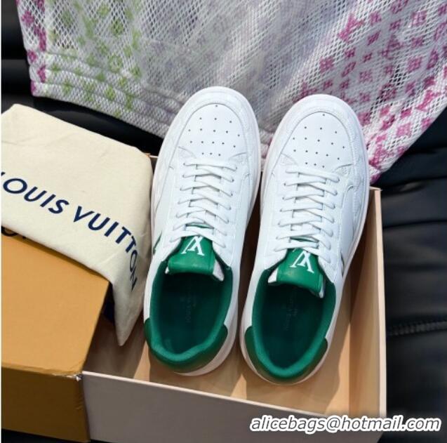 Durable Louis Vuitton Men's LV Beverly Hills Sneakers in Damier Leather Green 801107