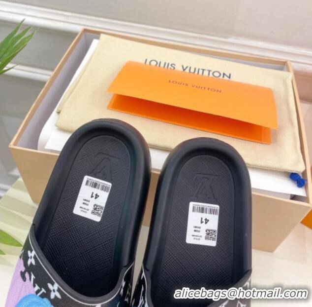 Unique Style Louis Vuitton LV x YK Pumpkin Monogram Canvas Slide Sandals Black 809063