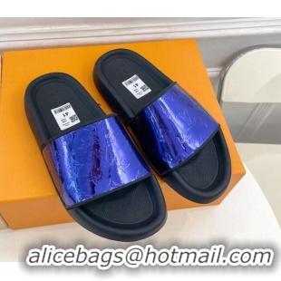 Best Price Louis Vuitton Glazed Monogram Slide Sandals Purple 809065