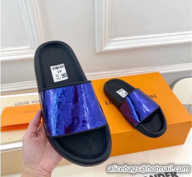 Best Price Louis Vuitton Glazed Monogram Slide Sandals Purple 809065