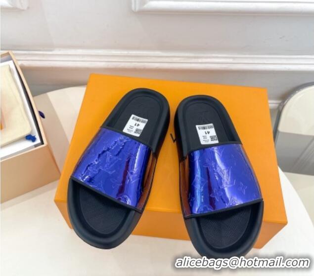 Best Price Louis Vuitton Glazed Monogram Slide Sandals Purple 809065