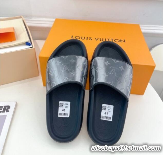 Popular Style Louis Vuitton Glazed Monogram Slide Sandals Grey 809067