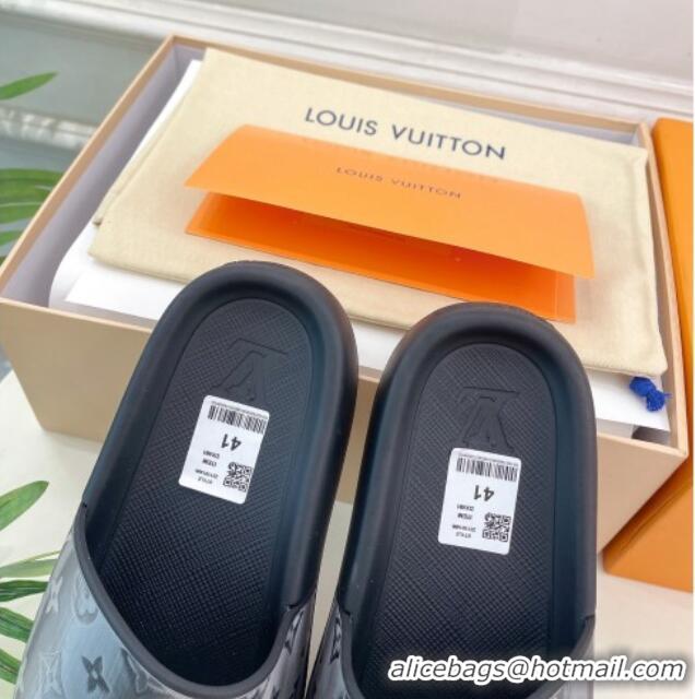 Popular Style Louis Vuitton Glazed Monogram Slide Sandals Grey 809067