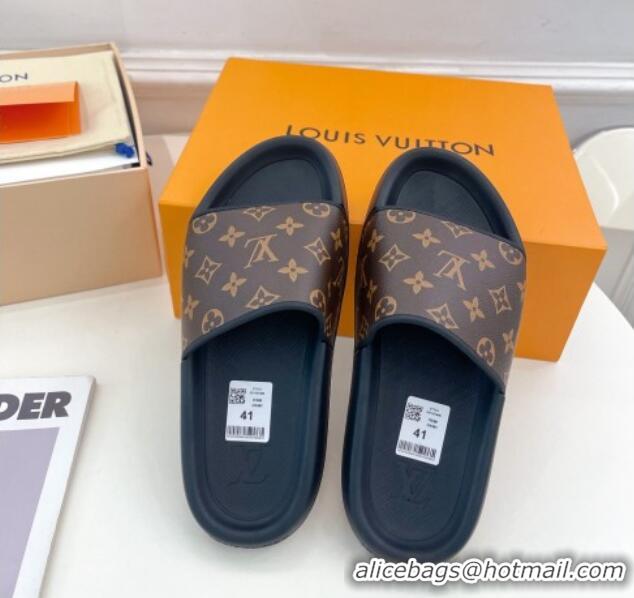 Good Product Louis Vuitton Monogram Canvas Slide Sandals Brown 809069