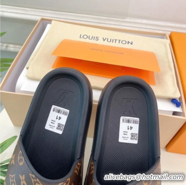 Good Product Louis Vuitton Monogram Canvas Slide Sandals Brown 809069