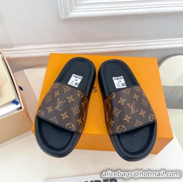 Good Product Louis Vuitton Monogram Canvas Slide Sandals Brown 809069