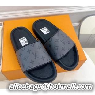 Top Design Louis Vuitton Monogram Canvas Slide Sandals 809072 Grey