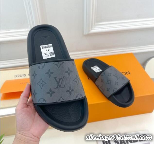 Top Design Louis Vuitton Monogram Canvas Slide Sandals 809072 Grey