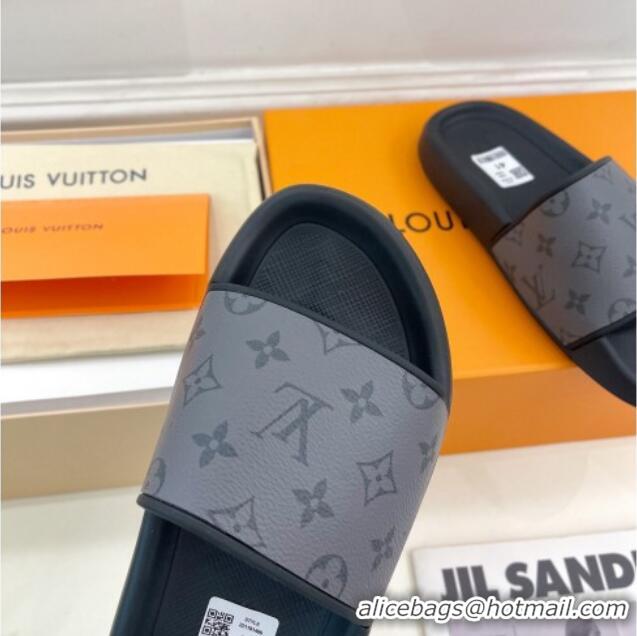 Top Design Louis Vuitton Monogram Canvas Slide Sandals 809072 Grey