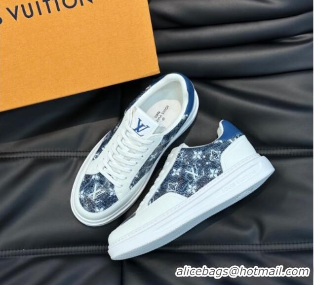 Best Grade Louis Vuitton Men's LV Ollie Sneakers in Monogram Denim Blue LV08211 821023