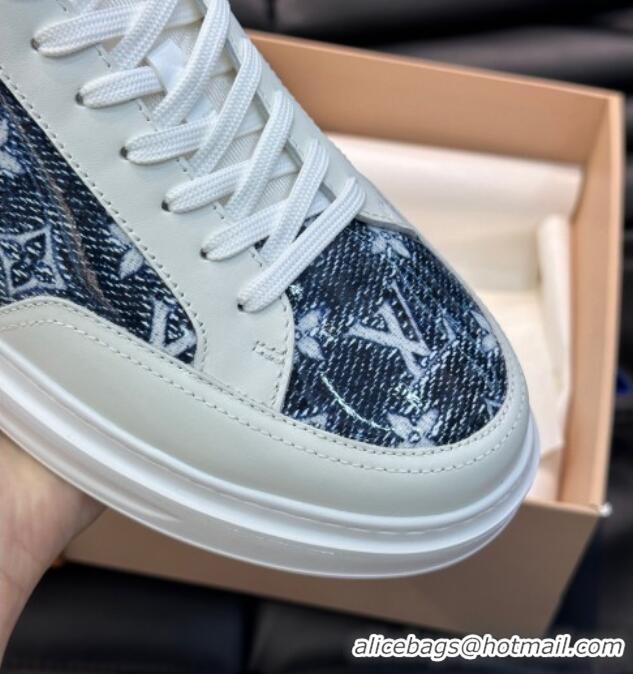 Best Grade Louis Vuitton Men's LV Ollie Sneakers in Monogram Denim Blue LV08211 821023