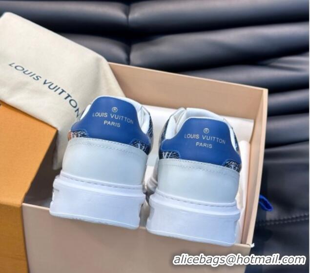 Best Grade Louis Vuitton Men's LV Ollie Sneakers in Monogram Denim Blue LV08211 821023