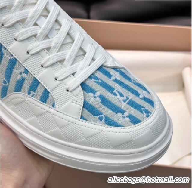 Durable Louis Vuitton Men's LV Ollie Sneakers in Monogram Textile Blue LV08211 821024