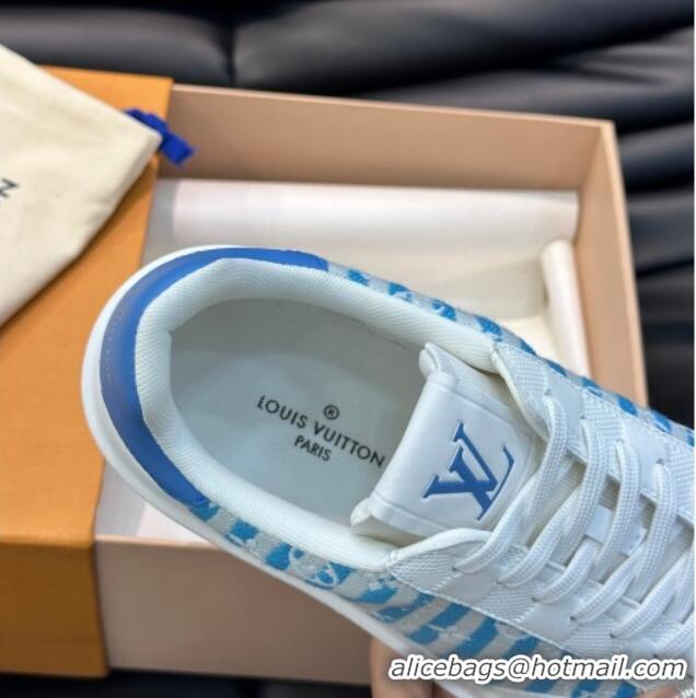 Durable Louis Vuitton Men's LV Ollie Sneakers in Monogram Textile Blue LV08211 821024