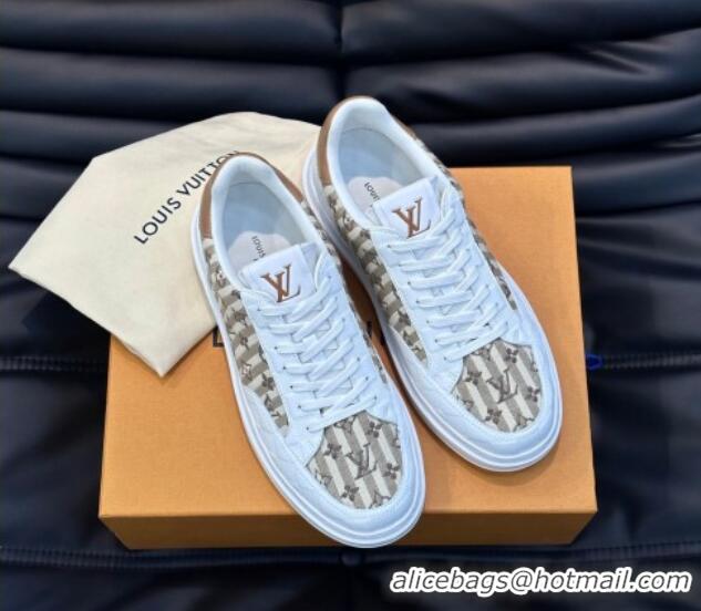 Grade Quality Louis Vuitton Men's LV Ollie Sneakers in Monogram Textile Beige LV08211 821025