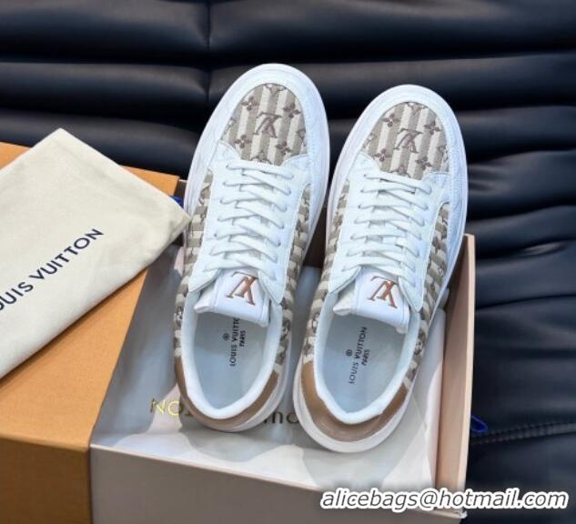 Grade Quality Louis Vuitton Men's LV Ollie Sneakers in Monogram Textile Beige LV08211 821025