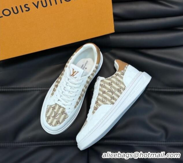 Grade Quality Louis Vuitton Men's LV Ollie Sneakers in Monogram Textile Beige LV08211 821025