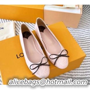 Luxury Cheap Louis Vuitton Nina Flat Ballerinas in Monogram Patent Leather Pink 821027