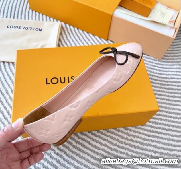 Luxury Cheap Louis Vuitton Nina Flat Ballerinas in Monogram Patent Leather Pink 821027