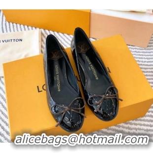 Luxury Louis Vuitton Nina Flat Ballerinas in Monogram Patent Leather Black 821028