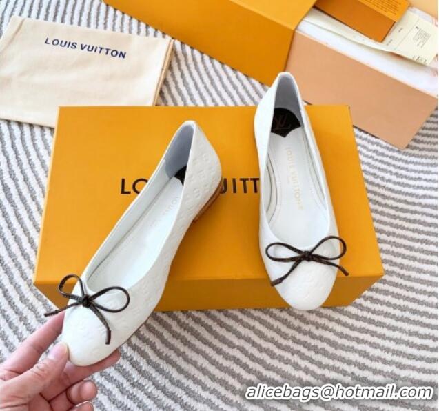 Low Price Louis Vuitton Nina Flat Ballerinas in Monogram Leather White 821029