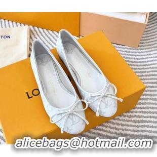 Good Product Louis Vuitton Nina Flat Ballerinas in Monogram Canvas White 821031