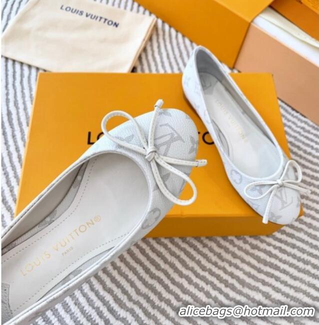 Good Product Louis Vuitton Nina Flat Ballerinas in Monogram Canvas White 821031