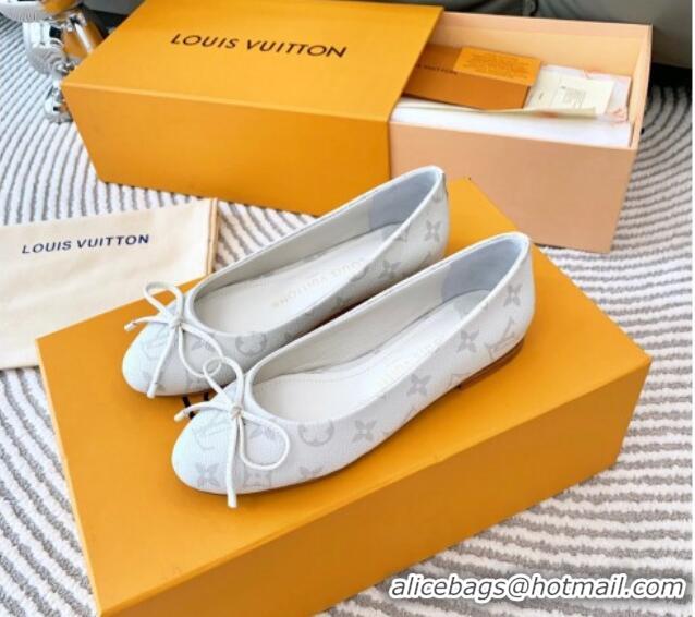 Good Product Louis Vuitton Nina Flat Ballerinas in Monogram Canvas White 821031