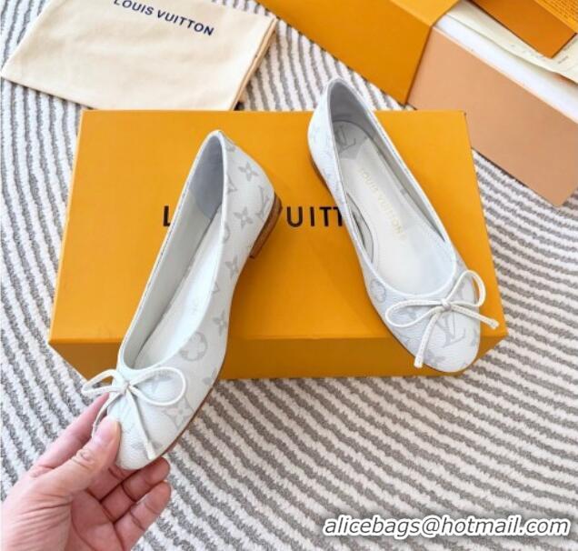 Good Product Louis Vuitton Nina Flat Ballerinas in Monogram Canvas White 821031