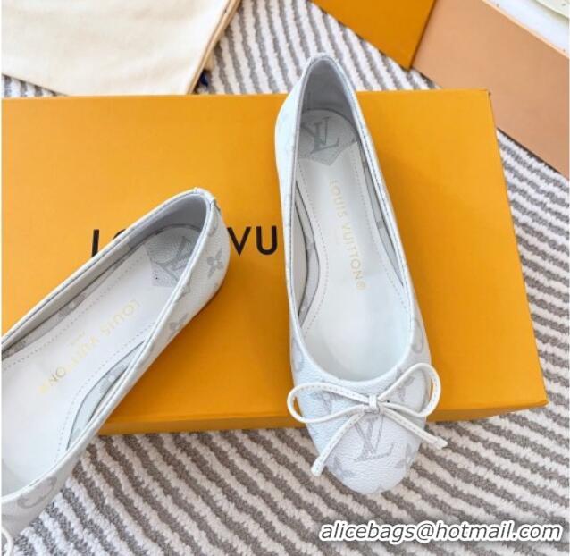 Good Product Louis Vuitton Nina Flat Ballerinas in Monogram Canvas White 821031