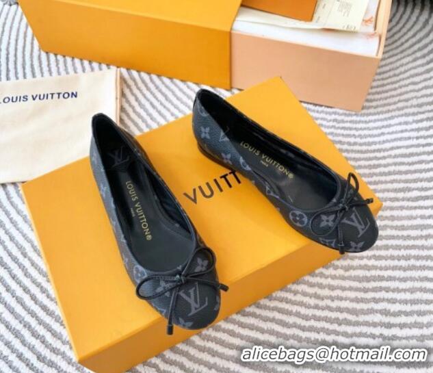 Luxurious Louis Vuitton Nina Flat Ballerinas in Monogram Canvas Black 821032