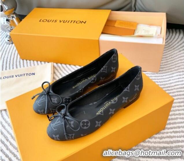 Luxurious Louis Vuitton Nina Flat Ballerinas in Monogram Canvas Black 821032