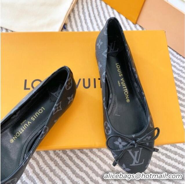 Luxurious Louis Vuitton Nina Flat Ballerinas in Monogram Canvas Black 821032