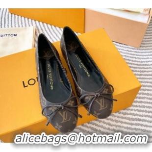 Good Quality Louis Vuitton Nina Flat Ballerinas in Monogram Canvas Brown 821033