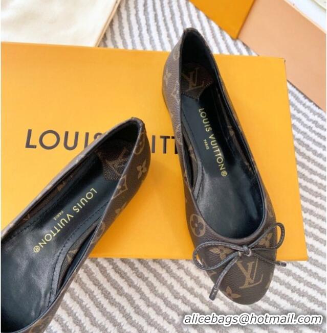 Good Quality Louis Vuitton Nina Flat Ballerinas in Monogram Canvas Brown 821033