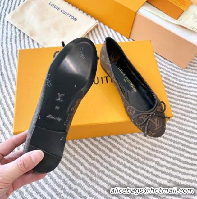 Good Quality Louis Vuitton Nina Flat Ballerinas in Monogram Canvas Brown 821033