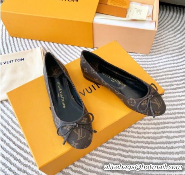 Good Quality Louis Vuitton Nina Flat Ballerinas in Monogram Canvas Brown 821033