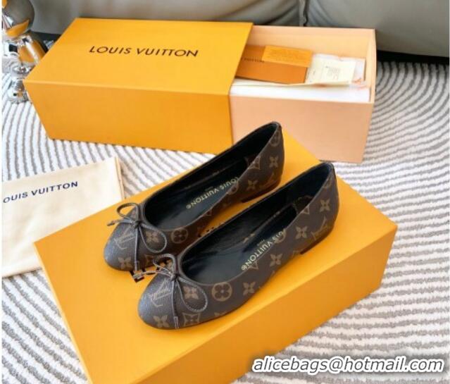 Good Quality Louis Vuitton Nina Flat Ballerinas in Monogram Canvas Brown 821033